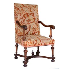 French Needlepoint Throne Chair