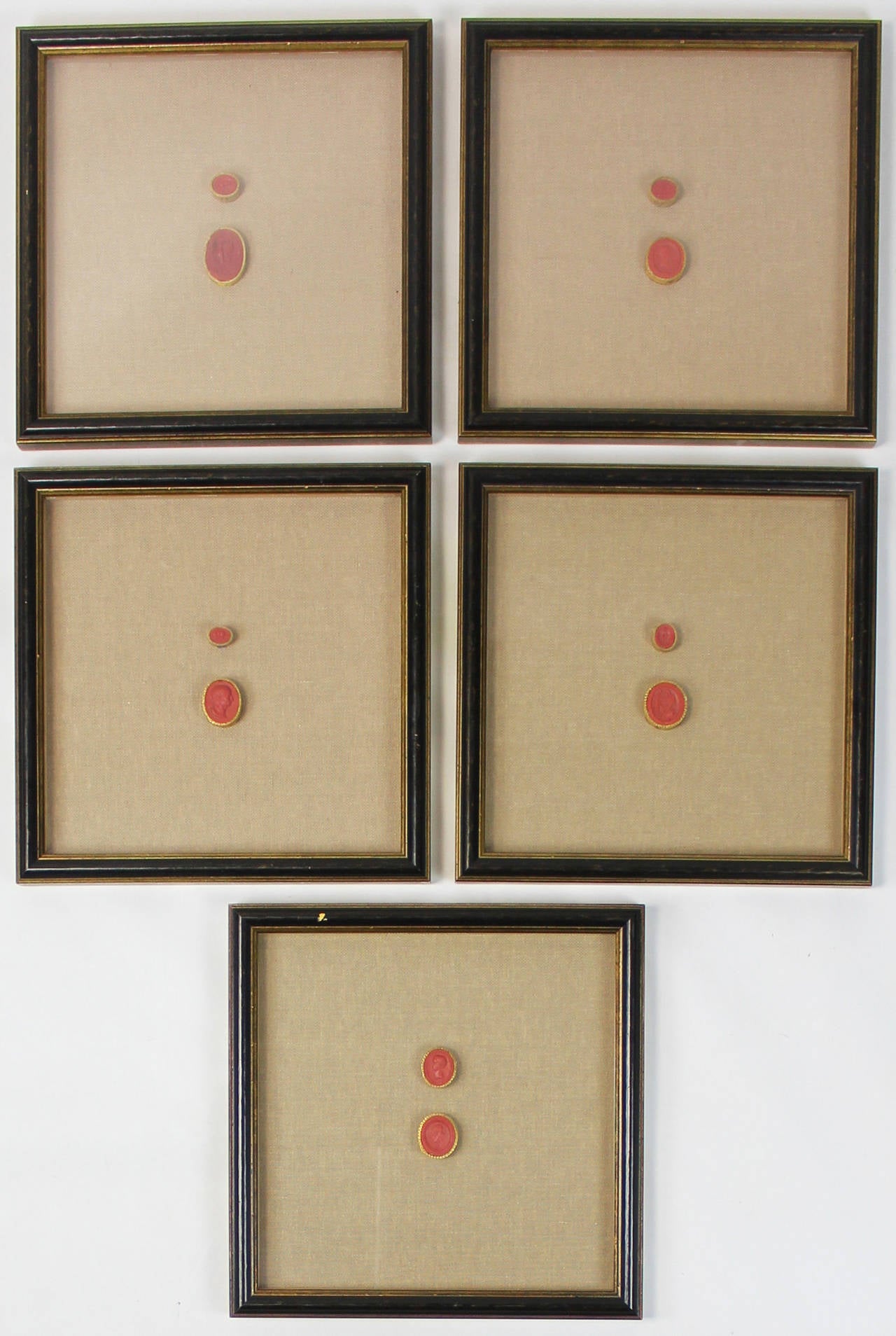 Set of Five Framed Italian 