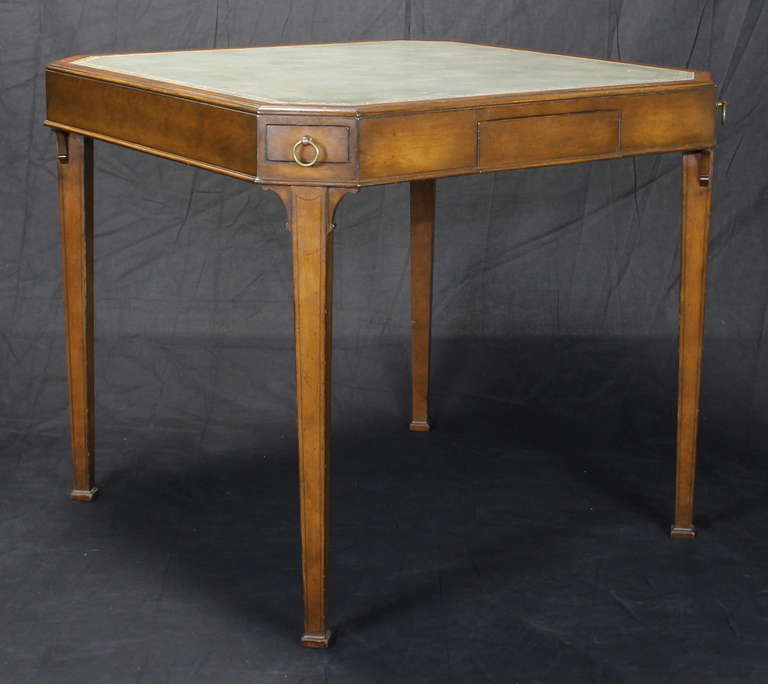 American Regency Style Leather Top Games Table