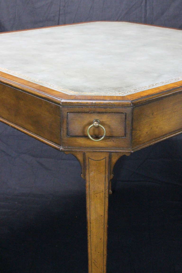 Regency Style Leather Top Games Table 1