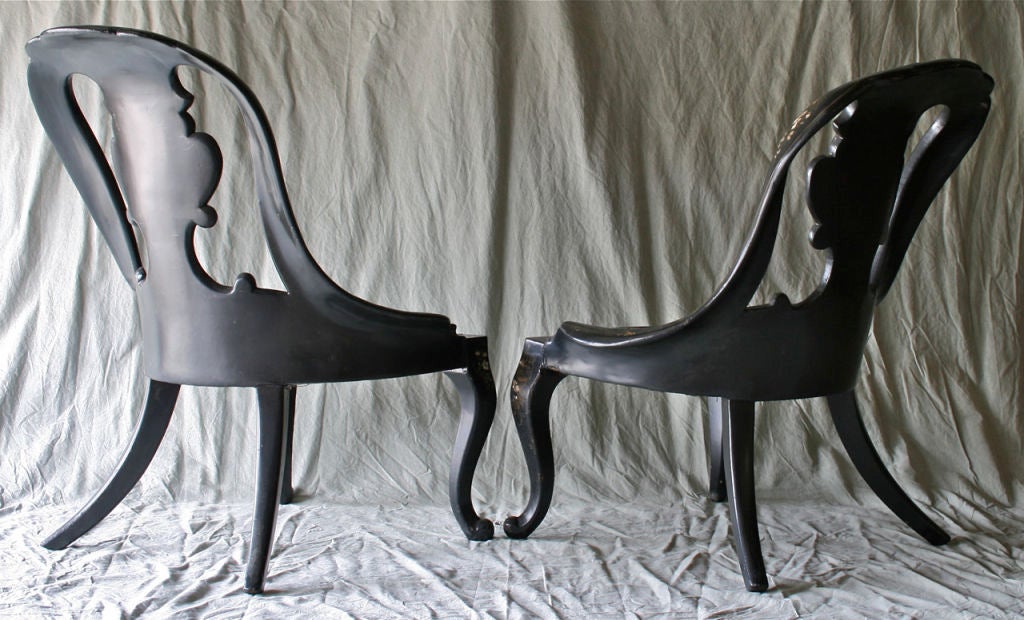 19th Century Pair of Papier Mache Chairs