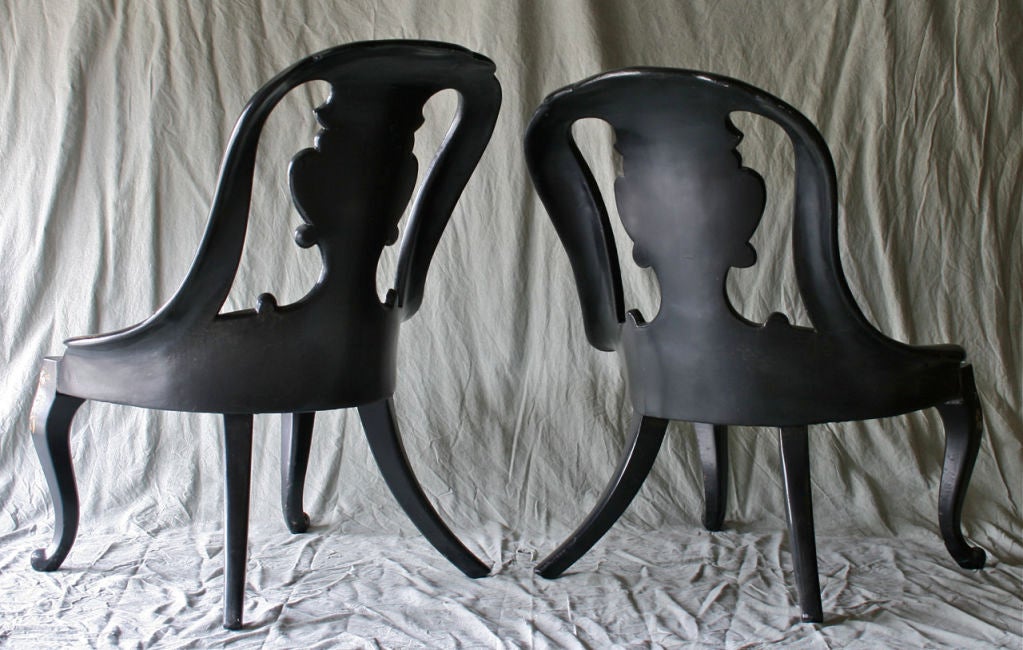 Pair of Papier Mache Chairs 1