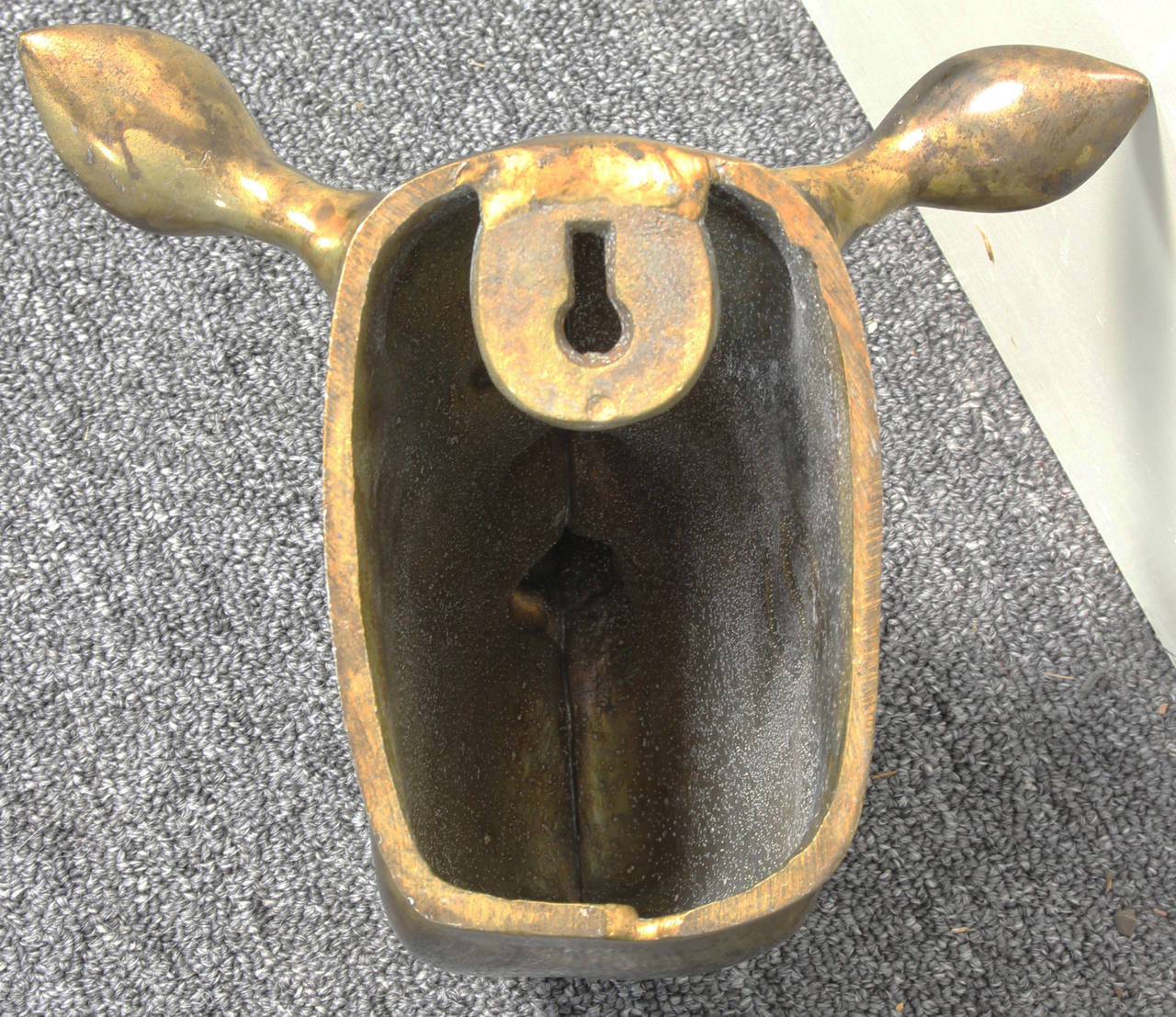 Italian Brass Rhino Head Wall-Mounted Sculpture