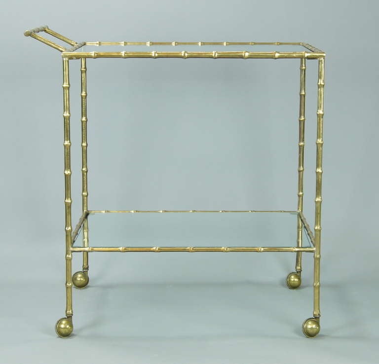 French Faux Bamboo Drinks Cart by Bagues