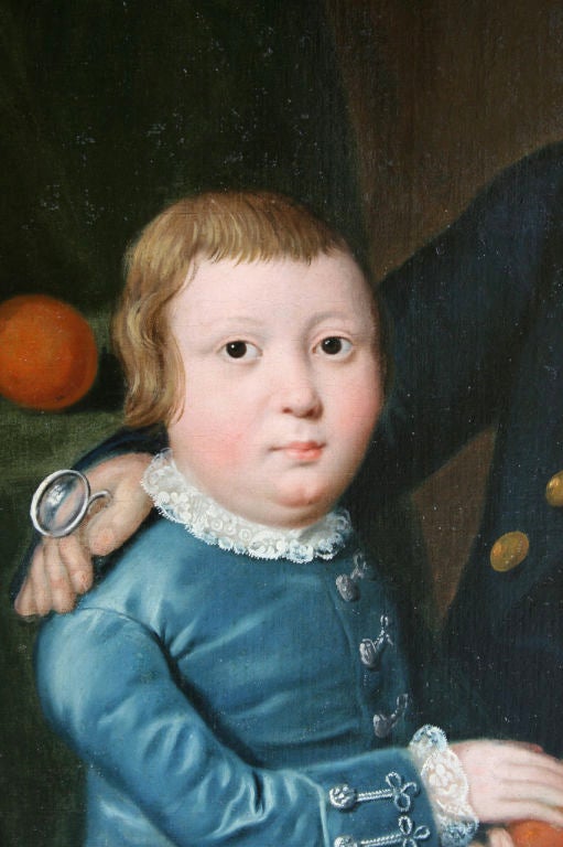 Canvas Large 18th Century Double Portrait For Sale