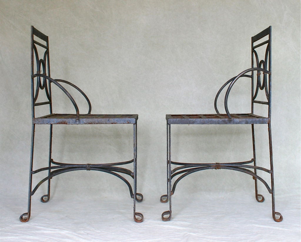 20th Century Pair of Wrought Iron Armchairs