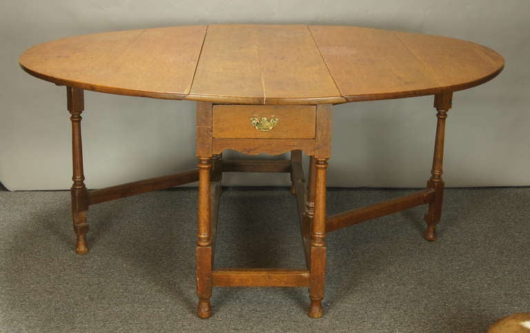 Very Large English Oak Drop Leaf Table