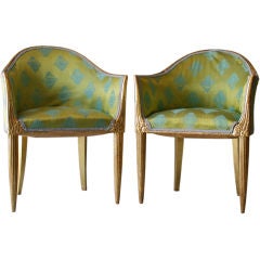 Pair of French Art Deco Armchairs by Paul Follot