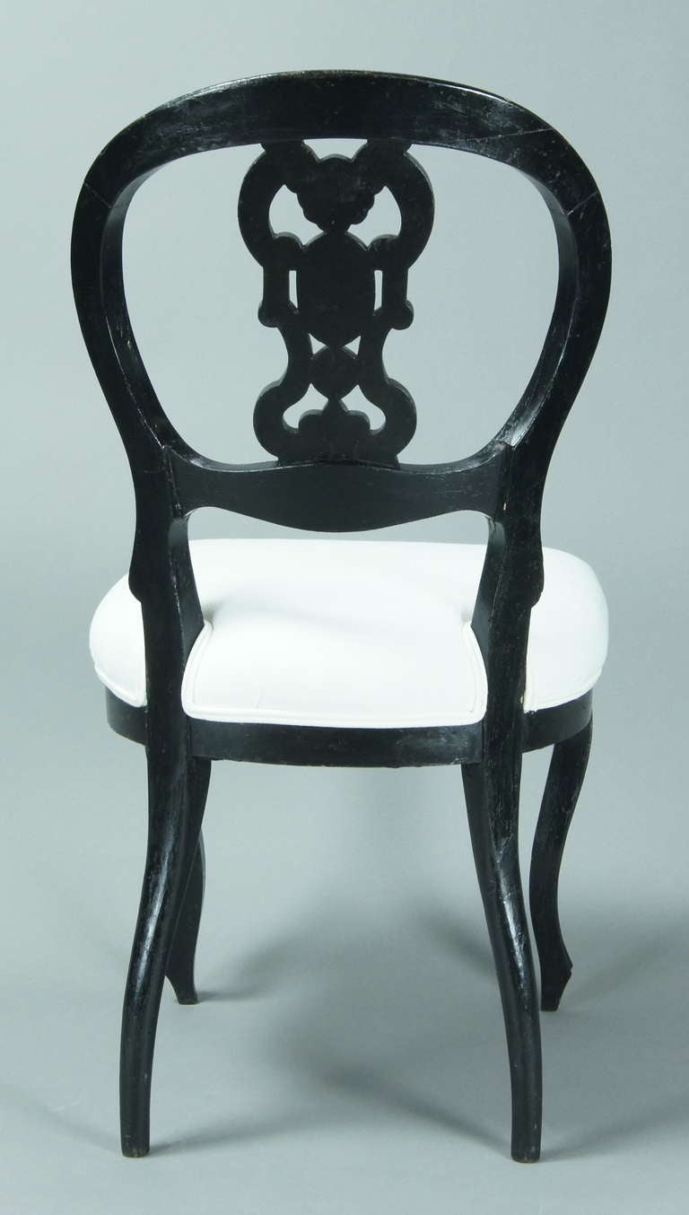 Set of Six English Black Lacquer Dining Chairs 1