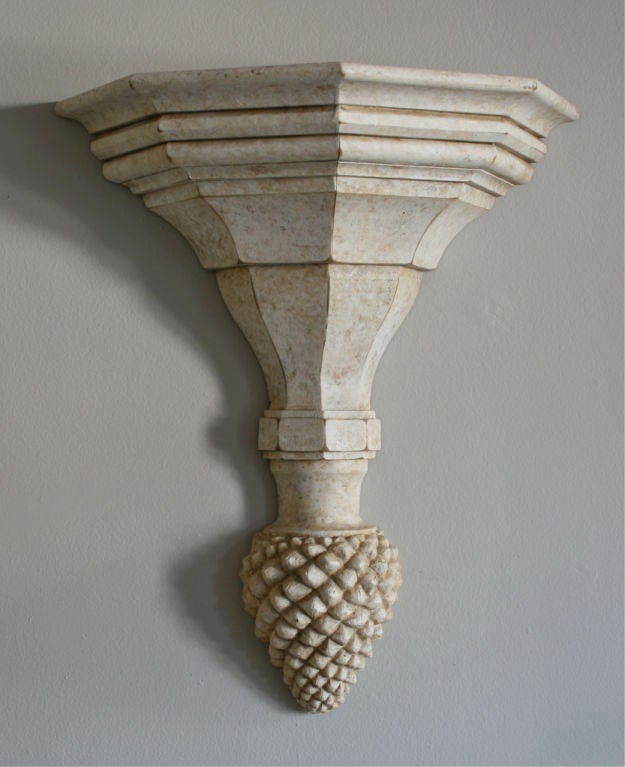 Pair of Large Carved Wood Wall Brackets at 1stDibs