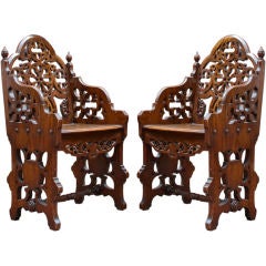 Pair of English Hall Chairs