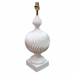 Portuguese Glazed Terra-Cotta Swirl Lamp