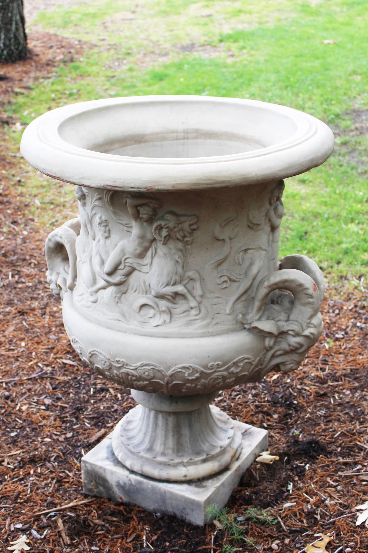Classical Roman Pair of Large Classical Style Resin Urns