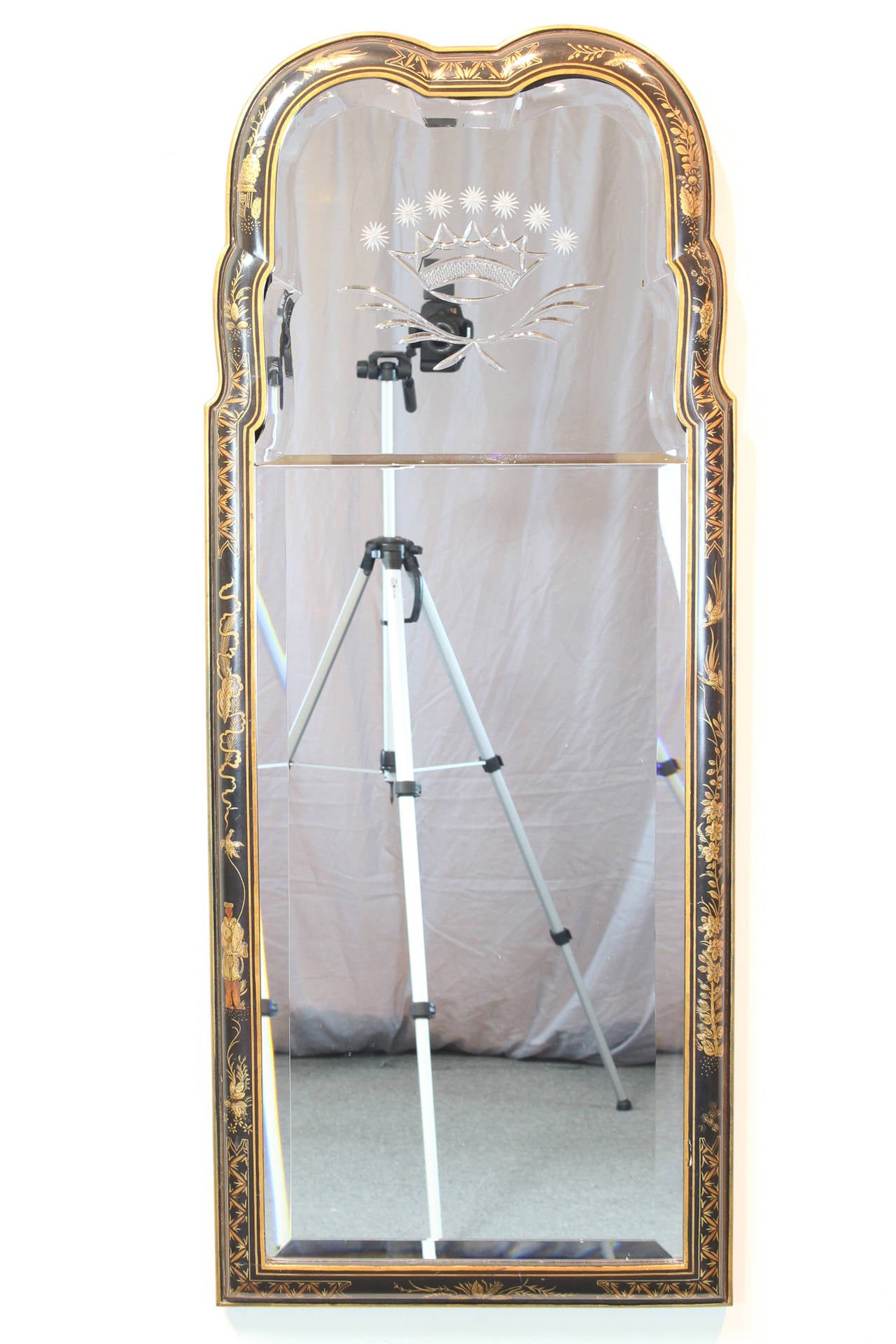 American Chinoiserie Queen Anne Style Mirror