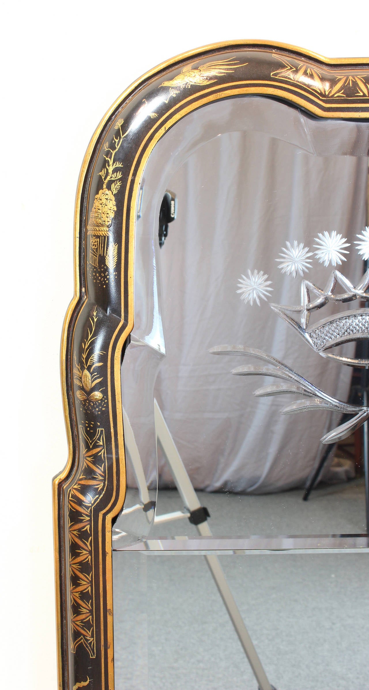 Chinoiserie Queen Anne Style Mirror 1