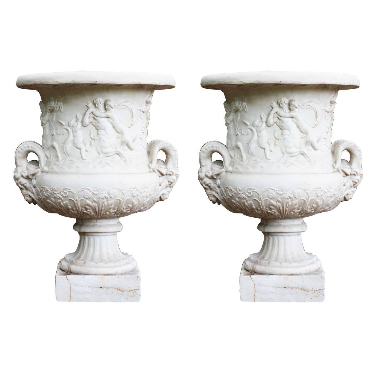 Pair of Large Classical Style Resin Urns at 1stDibs resin garden urns