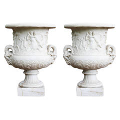 Pair of Large Classical Style Resin Urns