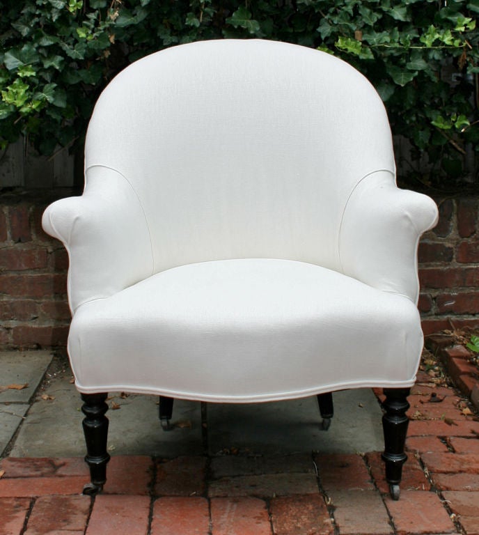 French Rolled Arm Club Chair