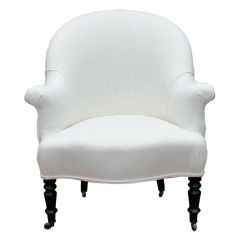 French Rolled Arm Club Chair
