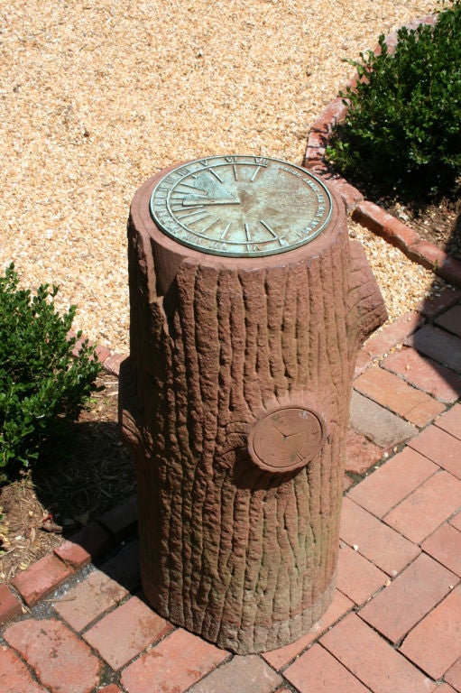 19th Century Faux Bois Stone Sundial