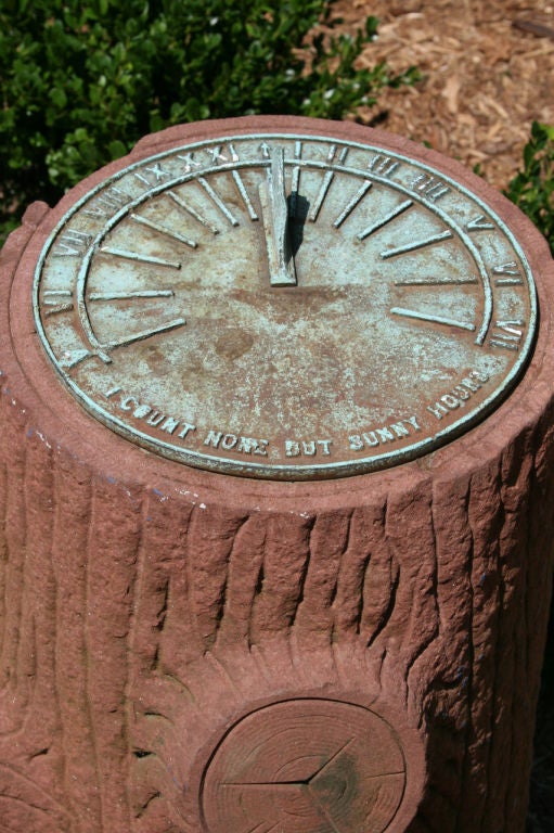 Faux Bois Stone Sundial 1