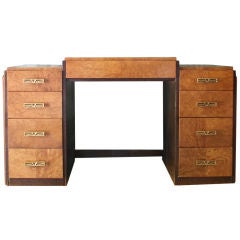 Milo Baughman Style Vanity Dressing Table
