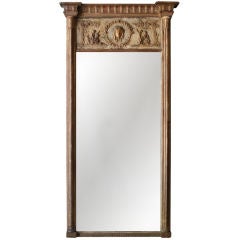 French Classical Gilded and Painted Pier Mirror