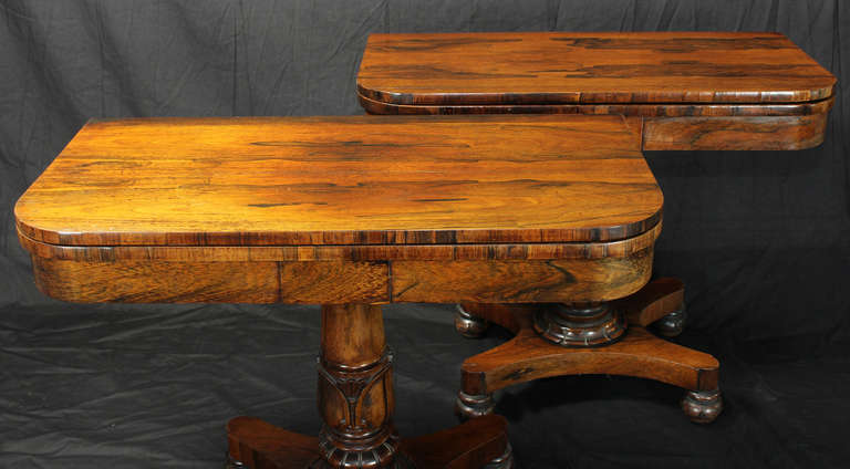 Stunning Pair of William IV Card Tables 2