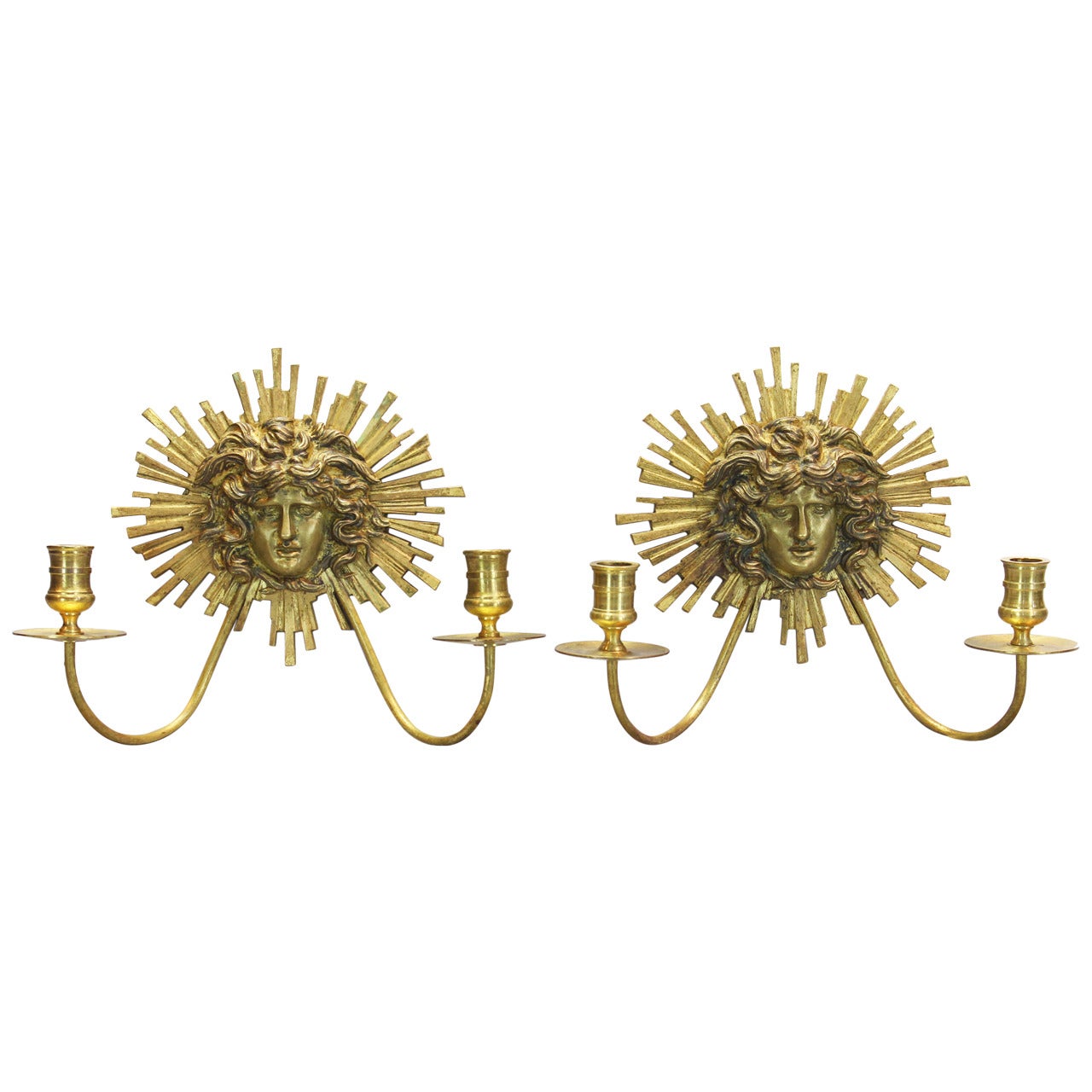 Pair of Neoclassical Gilt Bronze Candle Sconces