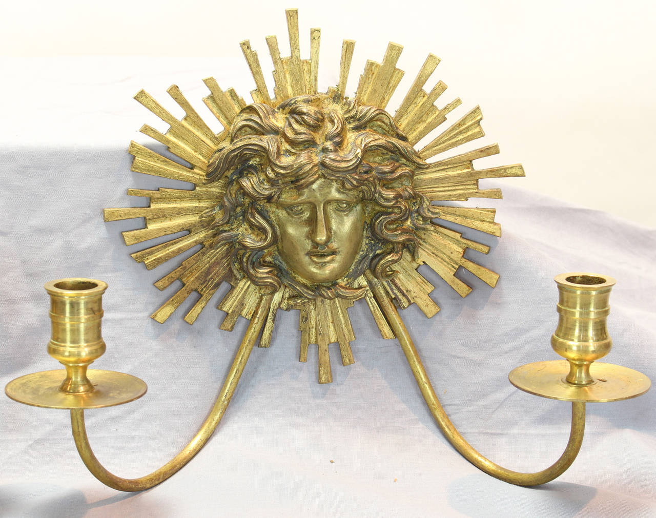 French Pair of Neoclassical Gilt Bronze Candle Sconces