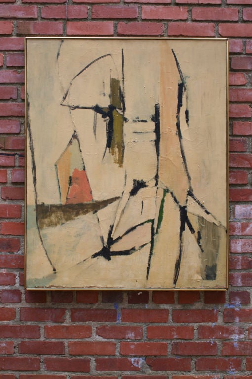 A very nice example of post war American Abstract Expressionist work signed Gene Behlen and dated 1960.