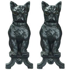 Pair Of Bulldog Andirons