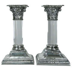 Pair of Corinthian Column Candlesticks