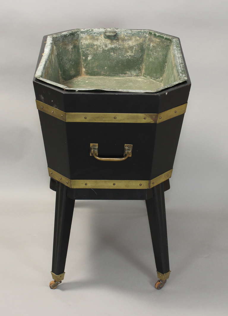 American George III Style Brass Bound Wine Cooler