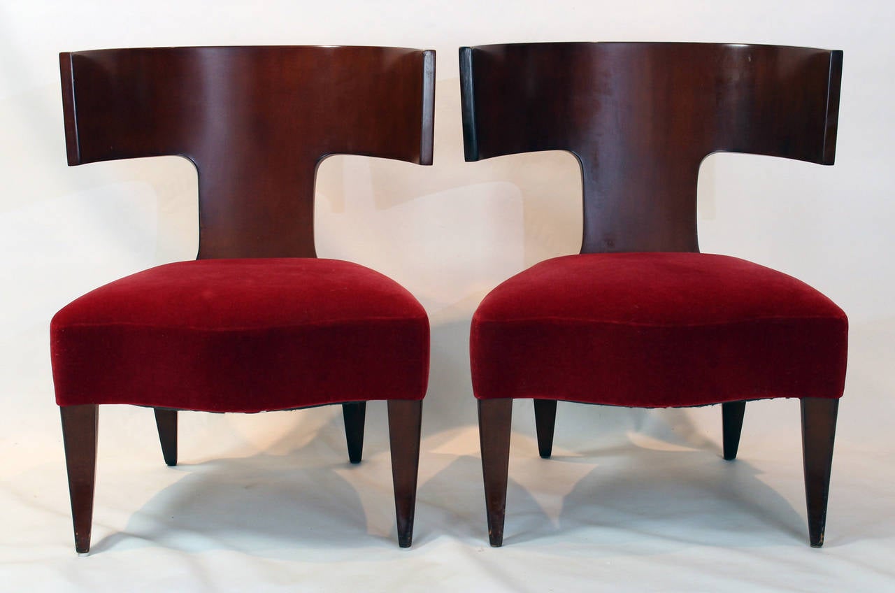 Pair of Slipper Chairs by Angelo Donghia For Sale 1