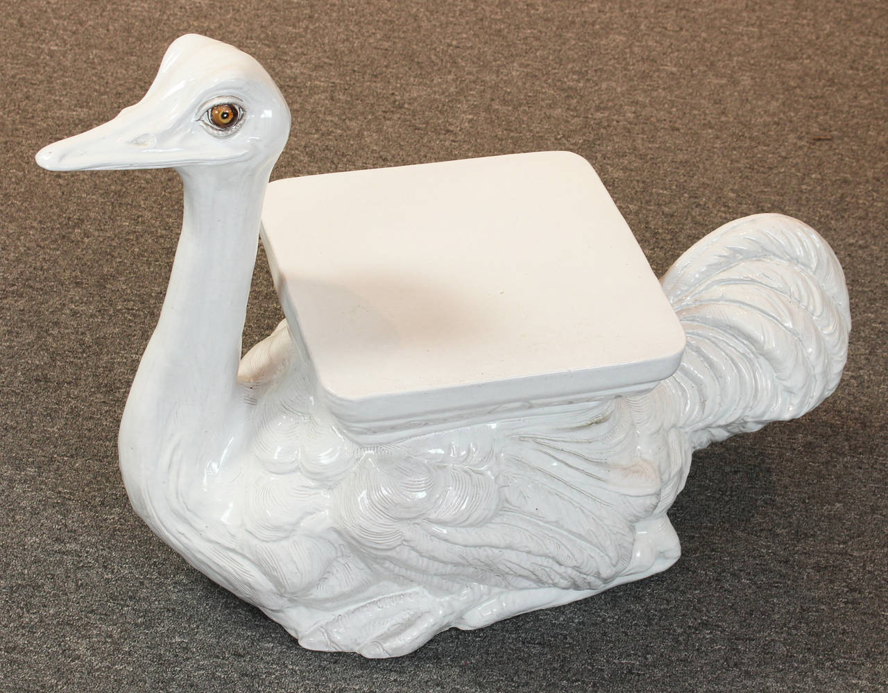 Mid-20th Century Italian Ceramic Ostrich Garden Seat