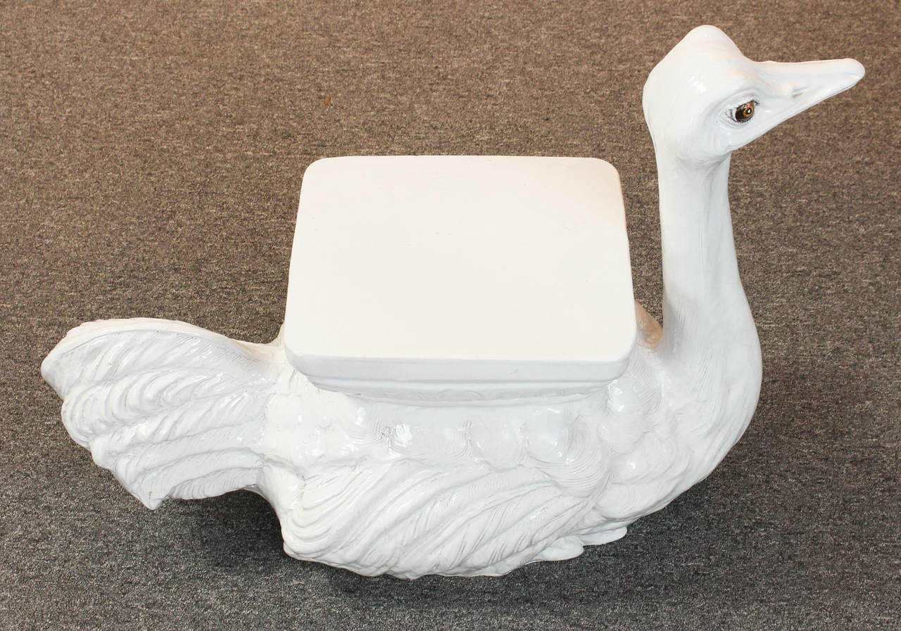 Italian Ceramic Ostrich Garden Seat 2