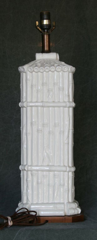 Italian Faux Bamboo Ceramic Lamp 1