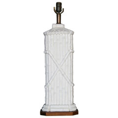 Italian Faux Bamboo Ceramic Lamp