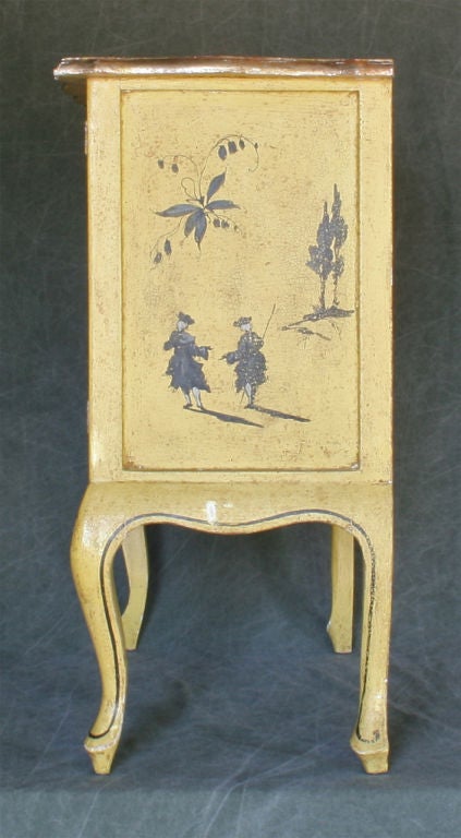 Mid-20th Century Diminutive Hand Painted Chinoiserie Cabinet