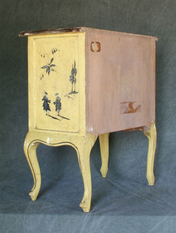 Wood Diminutive Hand Painted Chinoiserie Cabinet