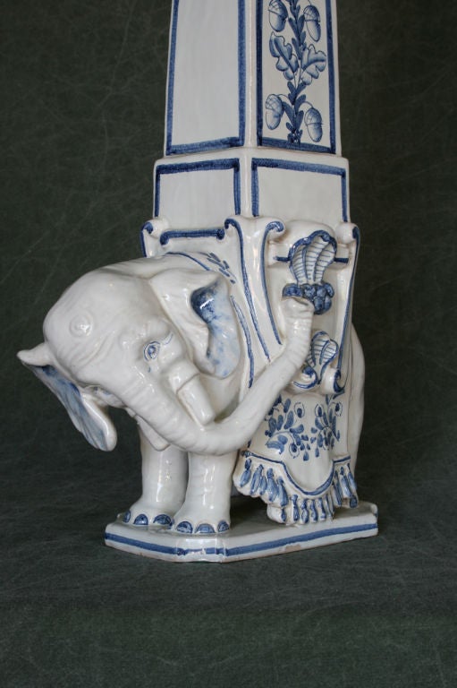 Italian Ceramic Elephant Obelisk 2
