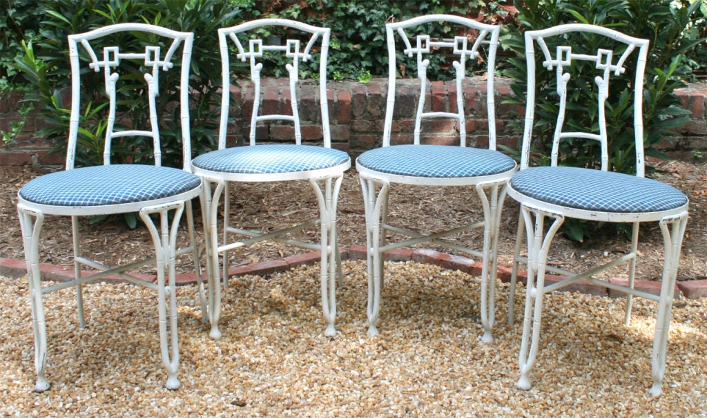 American Set of Four Faux Bamboo Garden Chairs