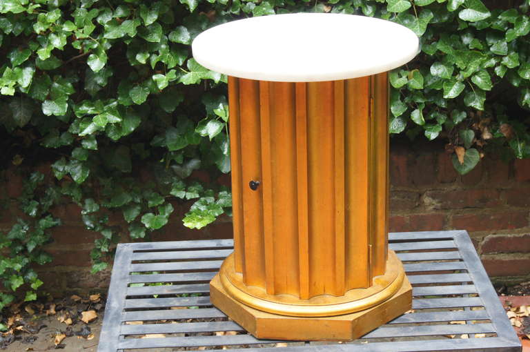 American Column Side Table with Storage Compartment For Sale