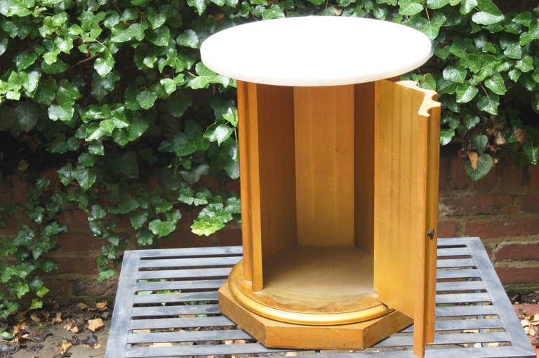 20th Century Column Side Table with Storage Compartment For Sale