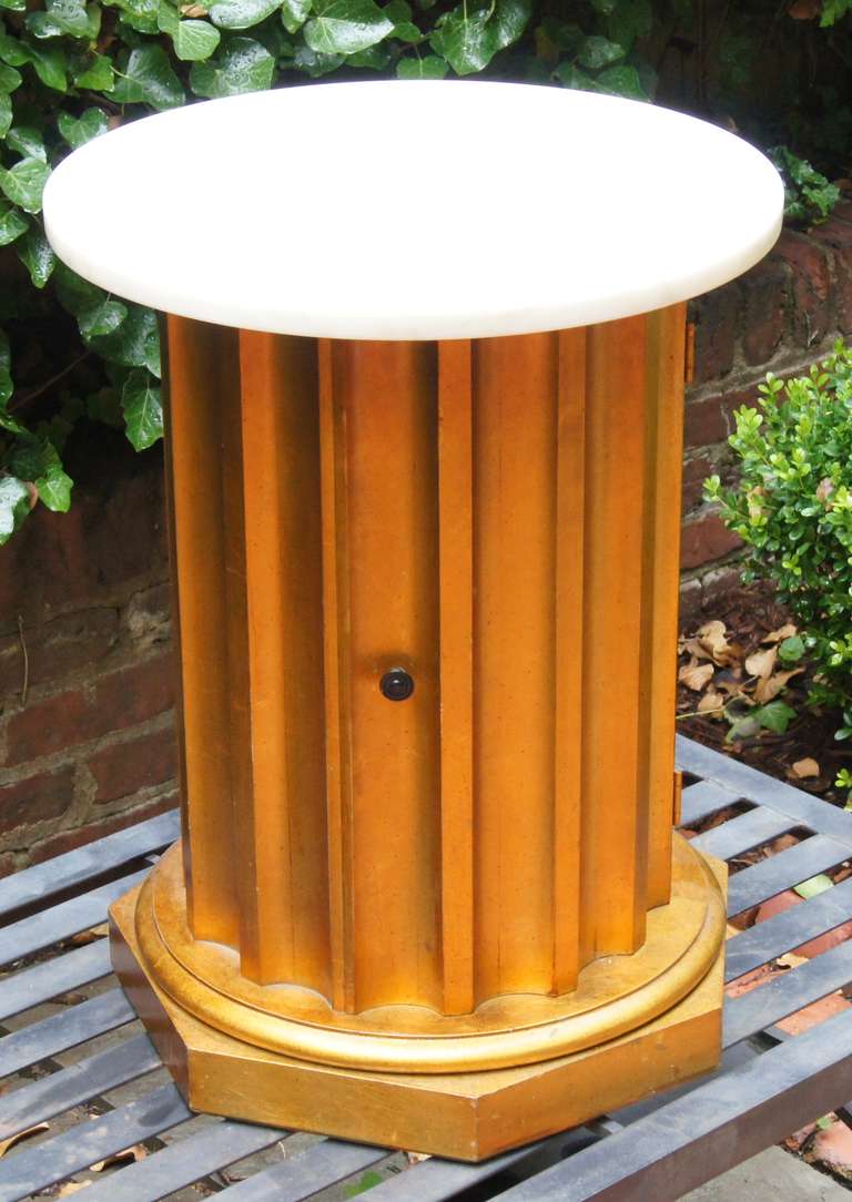 Column Side Table with Storage Compartment For Sale 1
