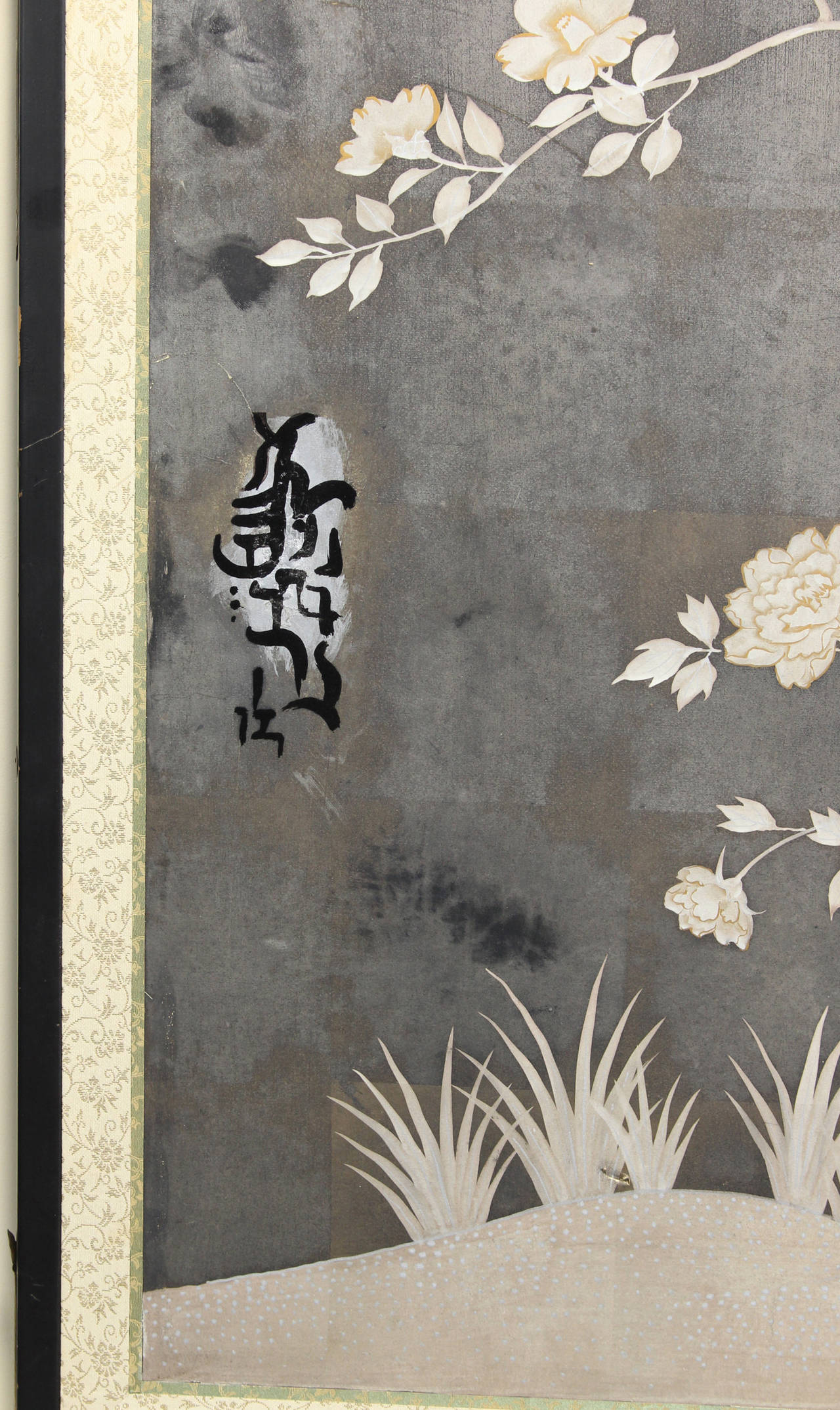 Large Antique Japanese Folding Screen Painting 3