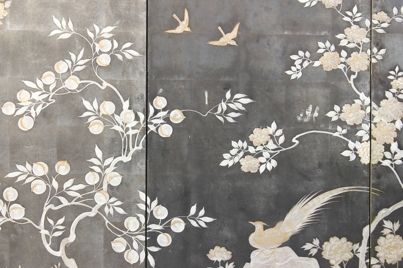 Large Antique Japanese Folding Screen Painting 2