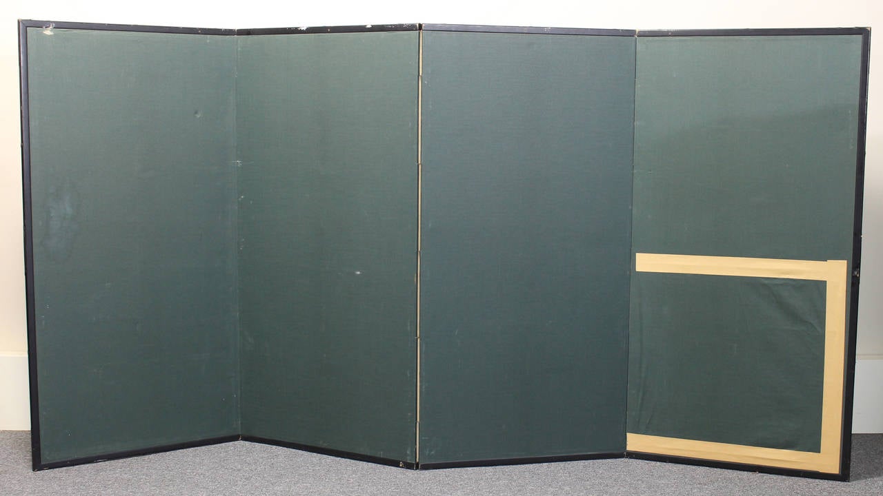20th Century Large Antique Japanese Folding Screen Painting