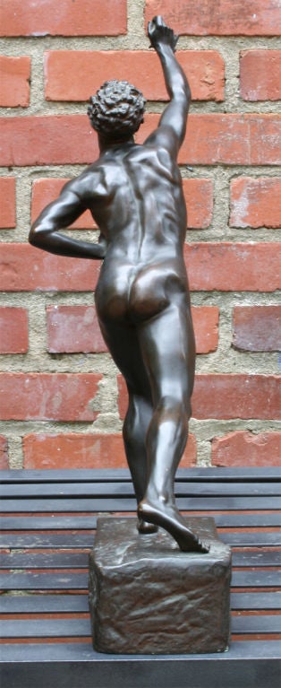 German Bronze Statue of a Male Nude